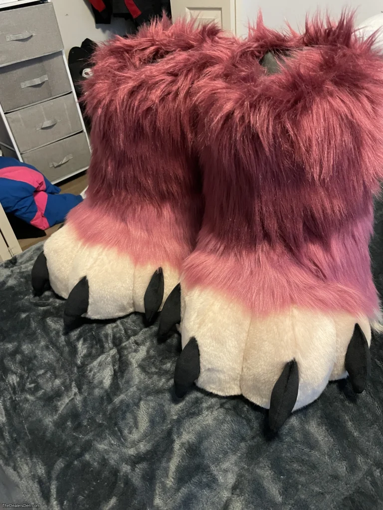 Burgundy/latte feet paws outdoor